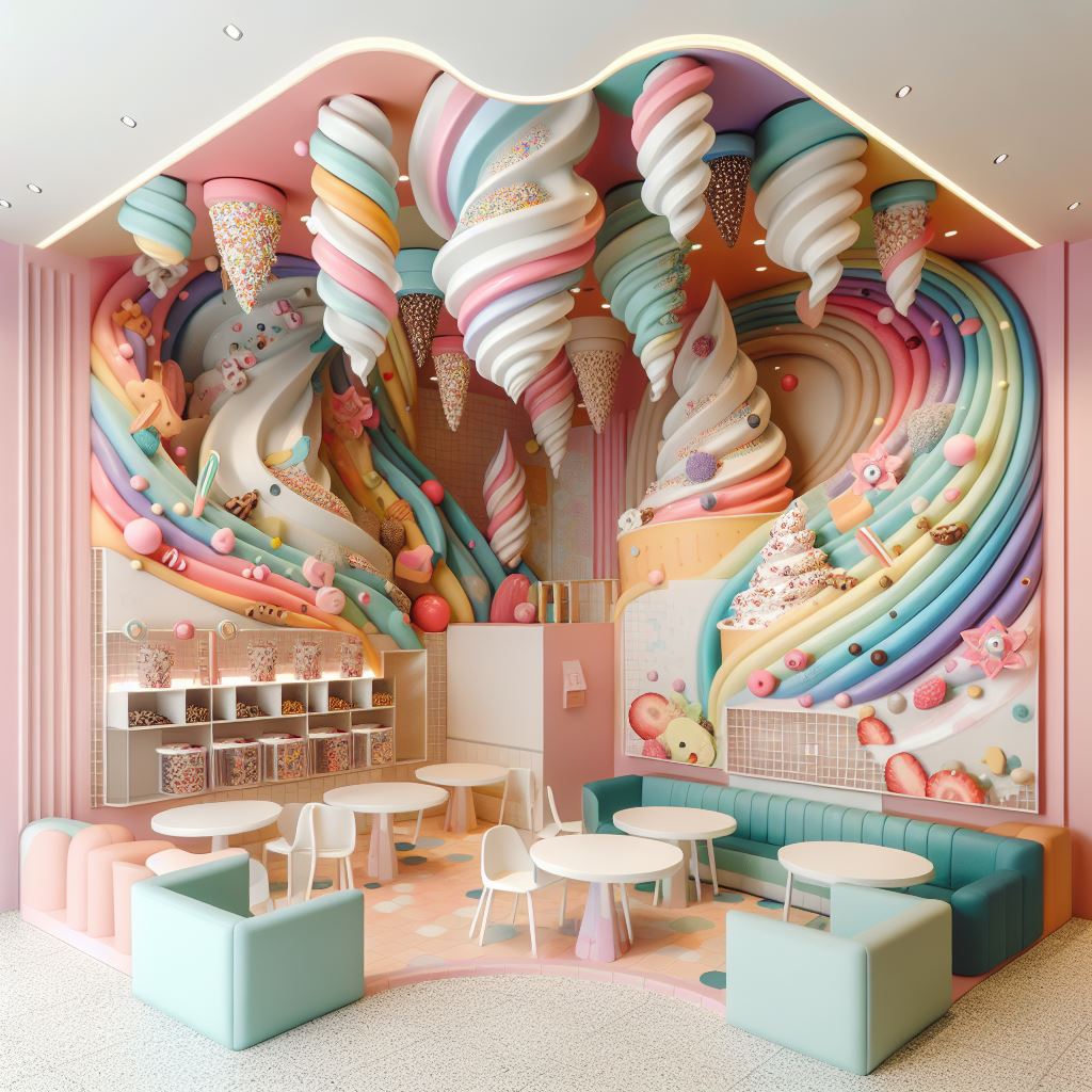 A studio made out of frozen yoghurt.